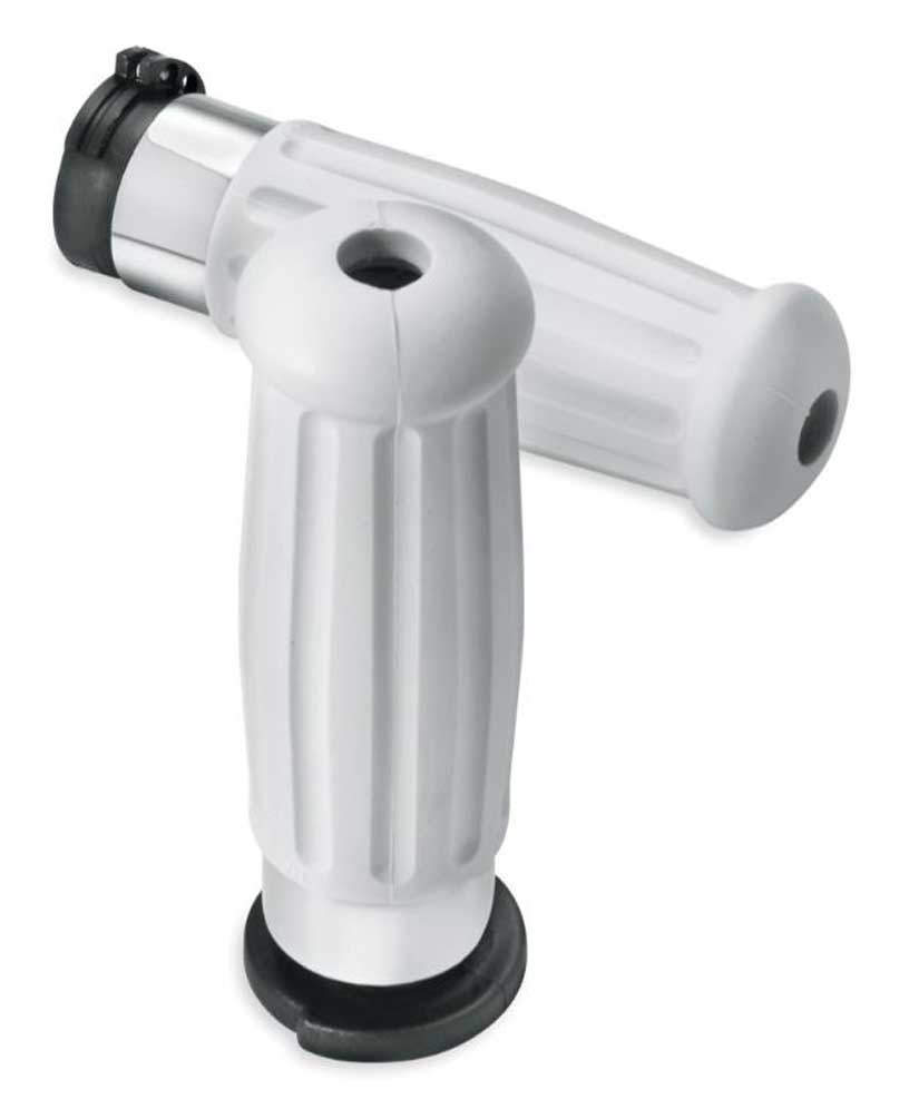 Harley-Davidson Vintage Molded Rubber Hand Grips - White Finish 56100054 - Wisconsin Harley-Davidson
