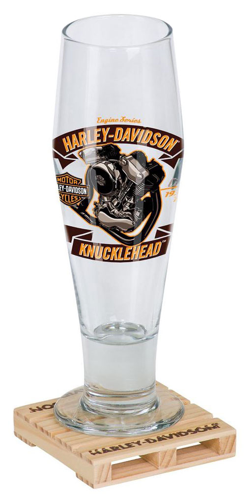 Harley-Davidson Engine Series Pilsner Set - Knucklehead, 14 oz. HDL-18773 - Wisconsin Harley-Davidson
