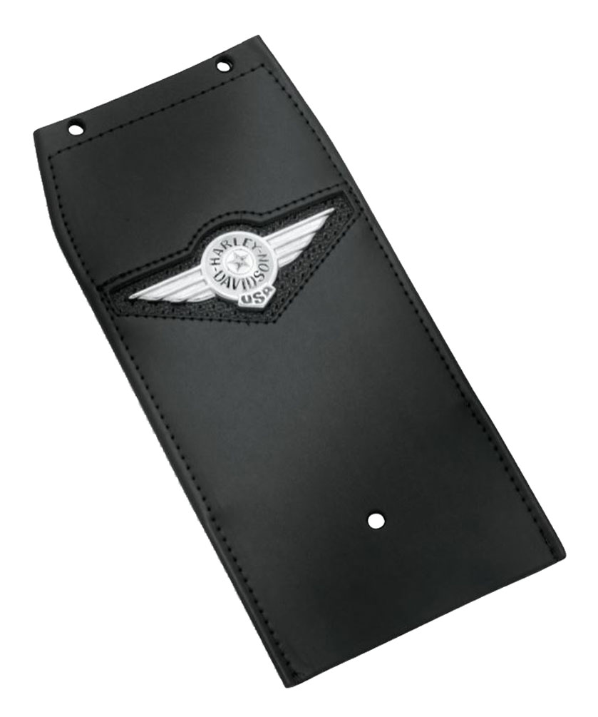 Harley-Davidson Leather Tank Panel w/ Fat Boy Concho Logo, Black 91134-01 - Wisconsin Harley-Davidson