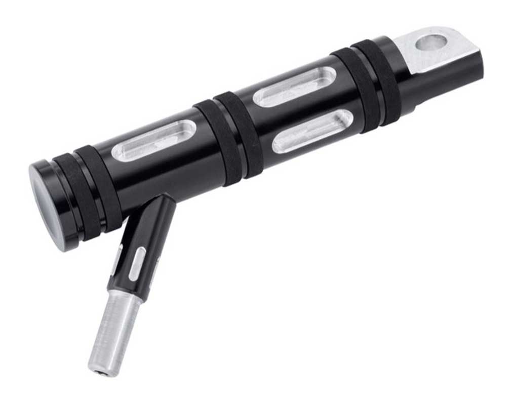 Harley-Davidson Edge Cut Footpegs w/ Styled Wear Peg - Chrome & Black 50500030 - Wisconsin Harley-Davidson