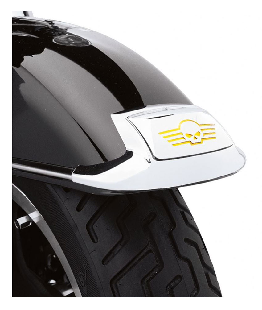 Harley-Davidson® Fender Tip Lens Kit w/ Skull Logo -Chrome-Plated