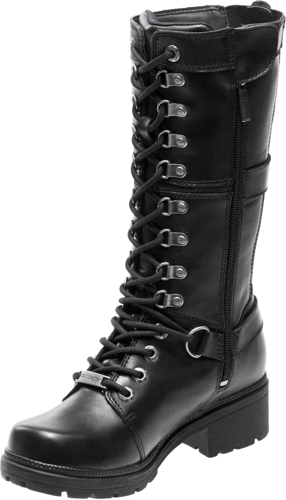 Black Mid-Calf Motorcycle Boots D83987 