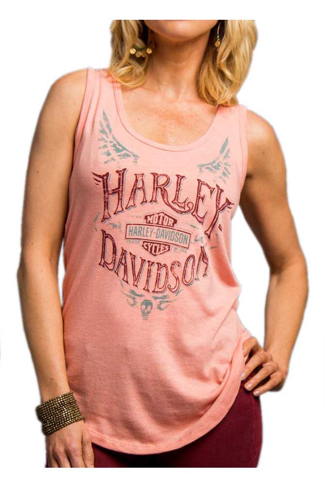 Harley-Davidson Womens Handcrafted Life Curved Hem Sleeveless Tank Top 5V24-HC6E - Wisconsin Harley-Davidson