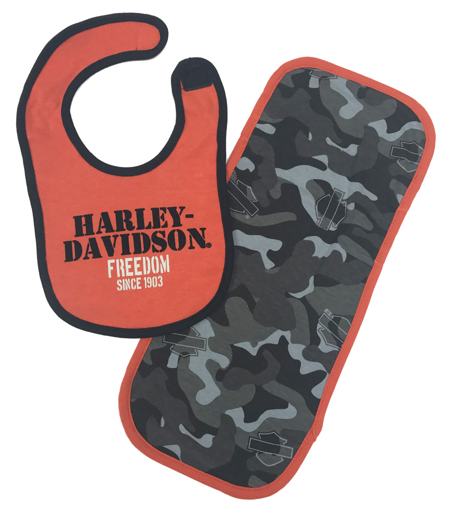 Harley-Davidson Baby Boys' H-D Camo Bib & Burp Cloth Newborn Set 7053503 - Wisconsin Harley-Davidson
