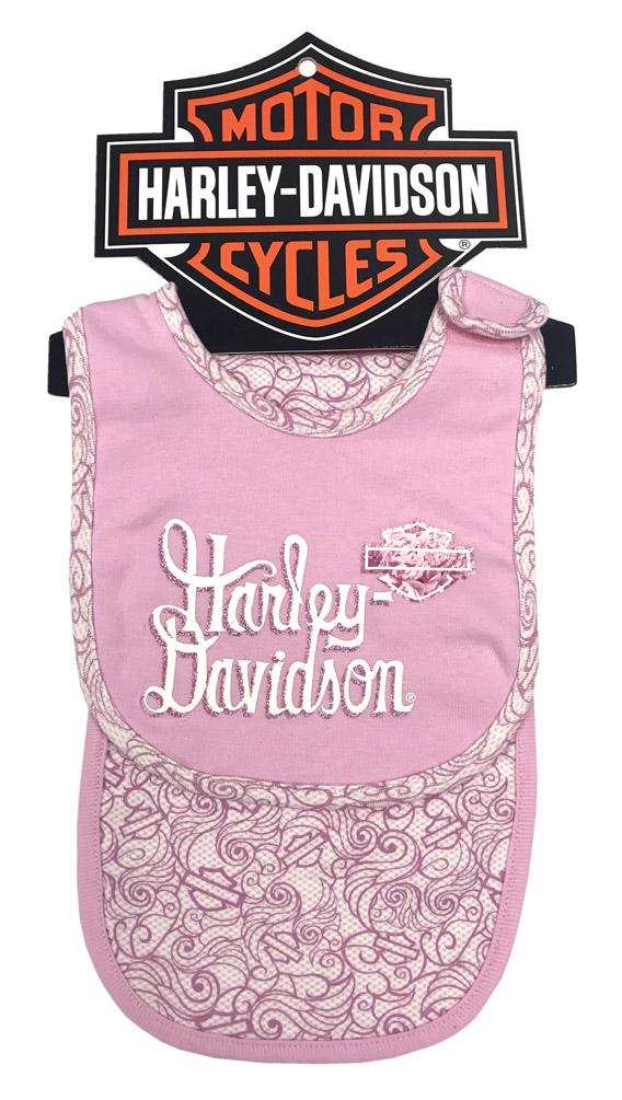 Harley-Davidson Free Shipping - Harley-Davidson Baby Girls' Glittery Bib & Burp Cloth Newborn Set, Pink 7003545 - Free Shipping on many products plus Orders Over $99