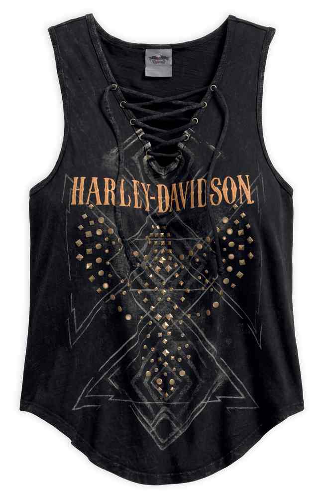 Harley-Davidson® Women's H-D Multi-Stud Laced Neckline Tank Top