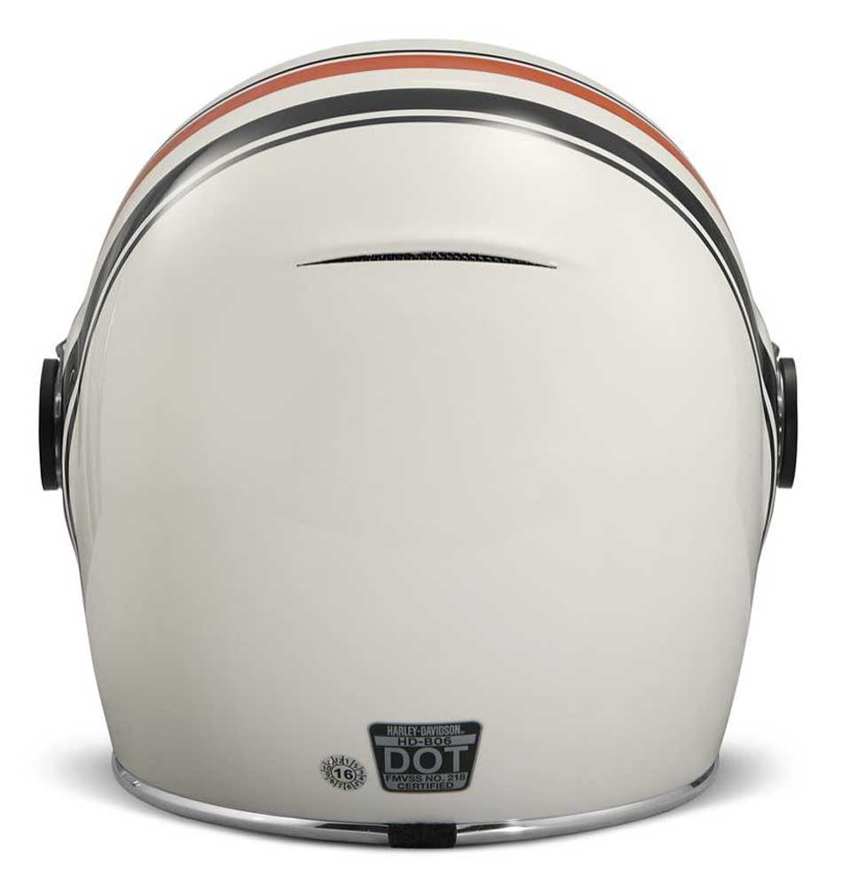 Harley-Davidson Men's Vintage Stripe B06 Full-Face Helmet, White 98145-18VX - Largest Selection of Harley-Davidson Products