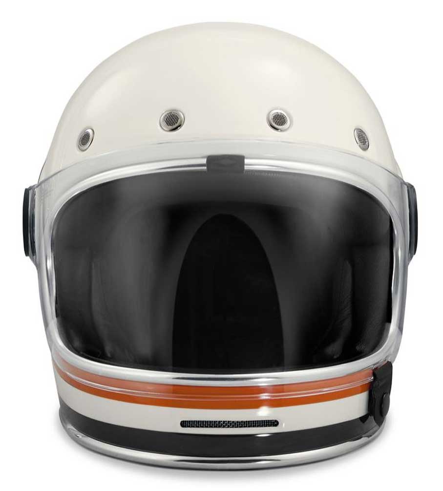 Harley-Davidson Men's Vintage Stripe B06 Full-Face Helmet, White 98145-18VX - No Hassle Returns at Wisconsin Harley