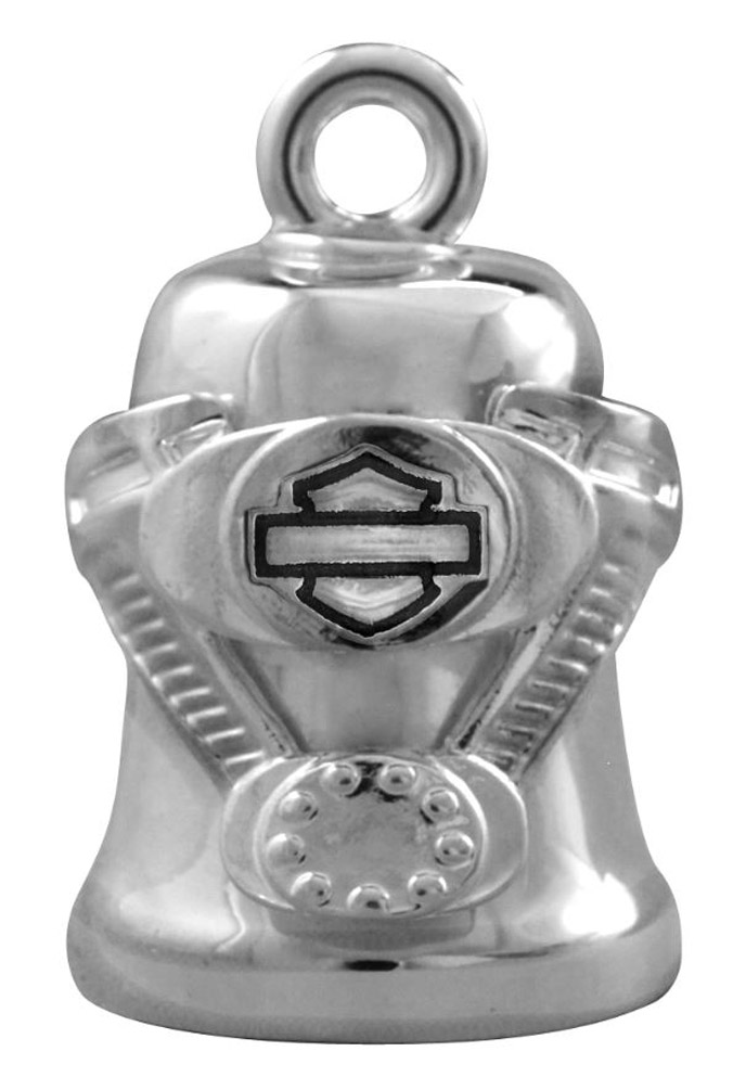 Harley-Davidson Sculpted Engine Bar & Shield Ride Bell, Silver Finish HRB040 - Wisconsin Harley-Davidson