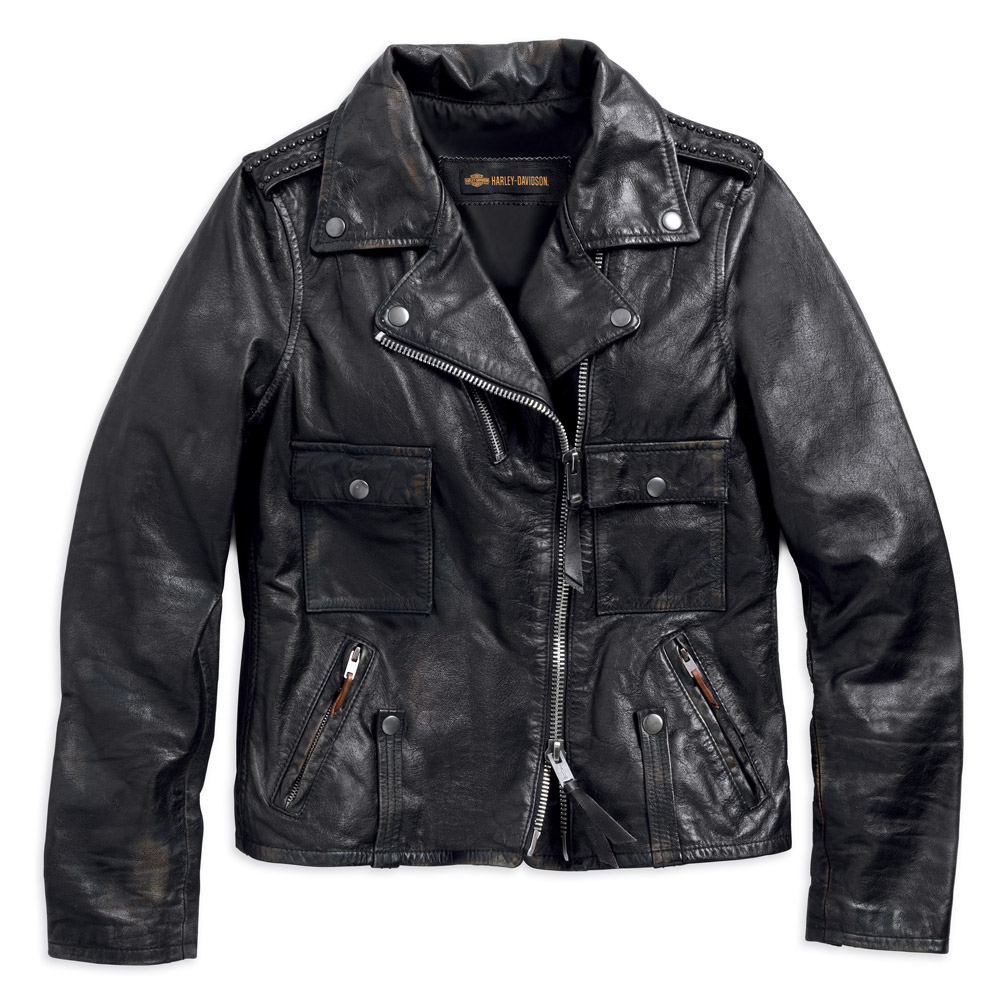 Harley-Davidson® Women's Wild Distressed Leather Biker Jacket