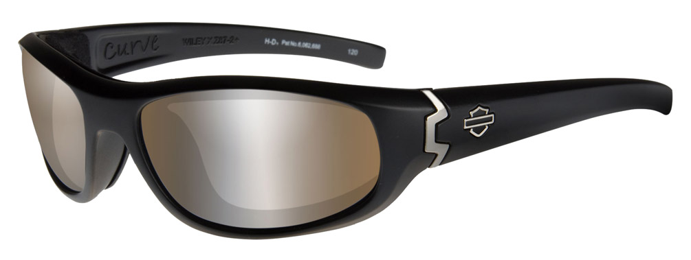 Harley-Davidson Men's Curve PPZ Sunglasses, Copper Lens / Black Frame HDCUR07 - Wisconsin Harley-Davidson