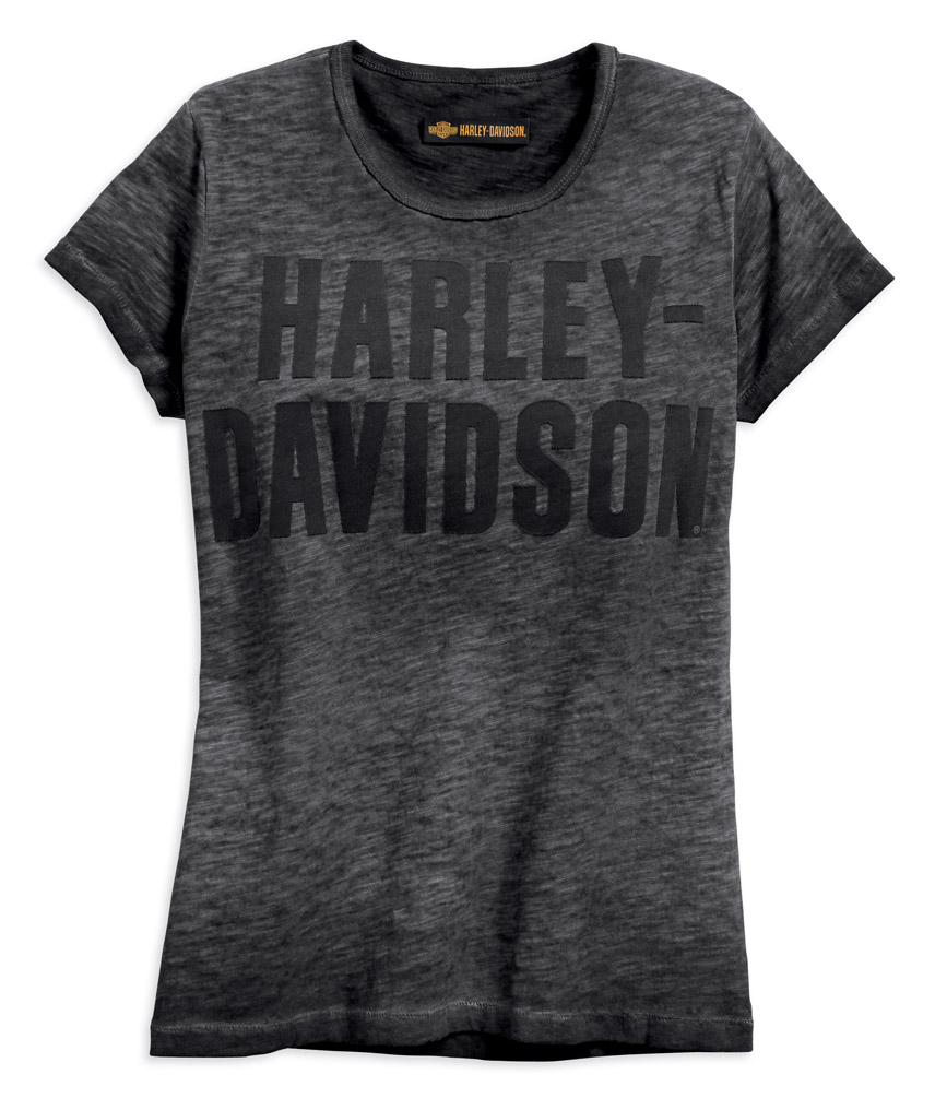 Harley-Davidson Women's Jersey Applique Short Sleeve Tee, Black 99050-18VW - Wisconsin Harley-Davidson