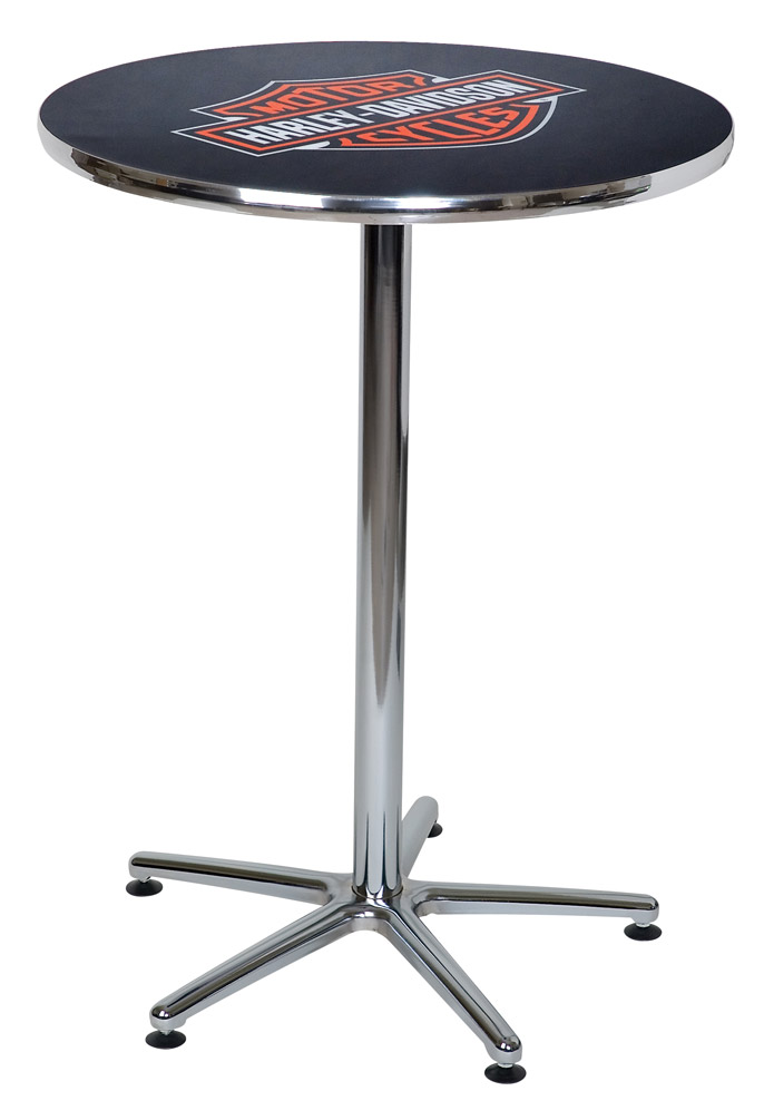 Harley-Davidson Bar & Shield Logo Round Cafe Table, Durable & Chrome HDL-12314 - Wisconsin Harley-Davidson