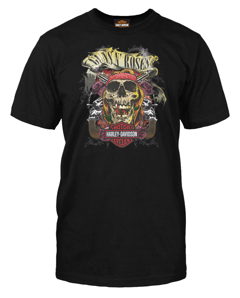 Harley-Davidson Men's Guns N' Roses Trashy Short Sleeve T-Shirt, Solid Black - Wisconsin Harley-Davidson