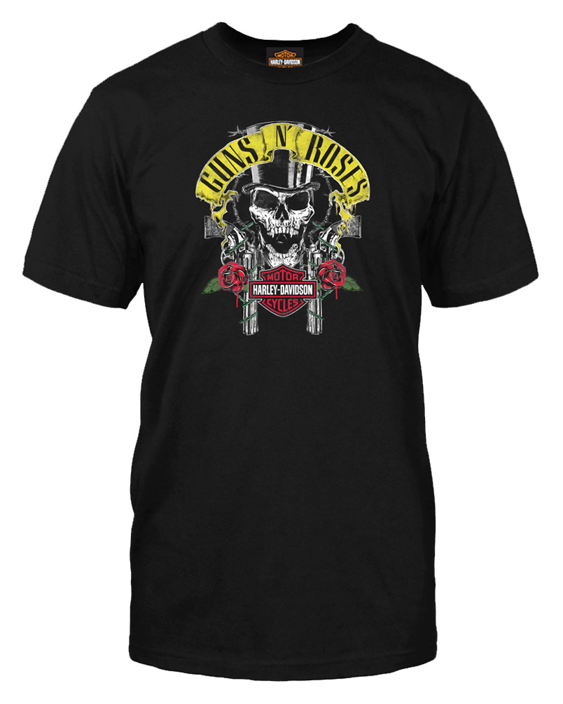 Harley-Davidson Men's Guns N' Roses Rage Top Hat Skull Short Sleeve T-Shirt - Wisconsin Harley-Davidson