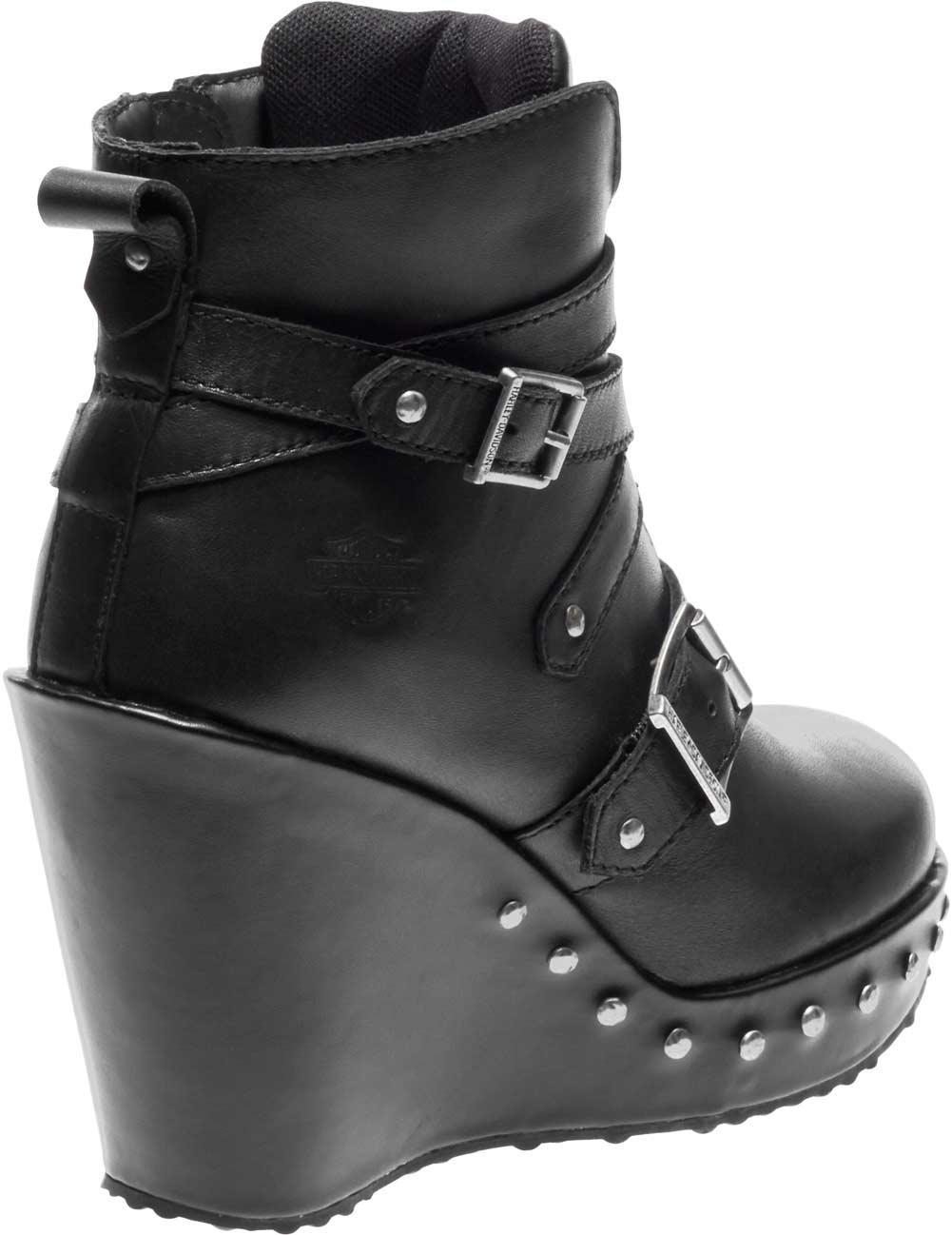 Harley-Davidson Women's Linley 4-Inch Black Fashion Wedge Booties D84107 - No Hassle Returns at Wisconsin Harley