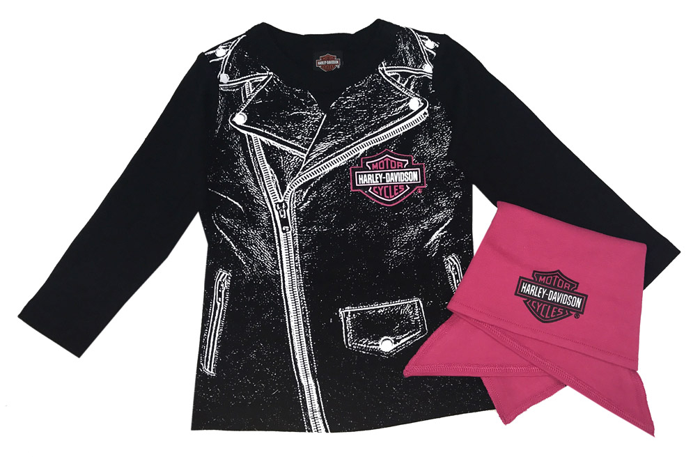 Harley-Davidson Little Girls' Biker Babe Tee & Doo Rag Starter Kit 2523717 - Wisconsin Harley-Davidson