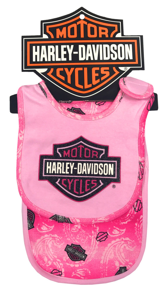 Harley-Davidson Free Shipping - Harley-Davidson Baby Girls' Glittery Bib & Burp Cloth Newborn Set, Pink 7003727 - Free Shipping on many products plus Orders Over $99