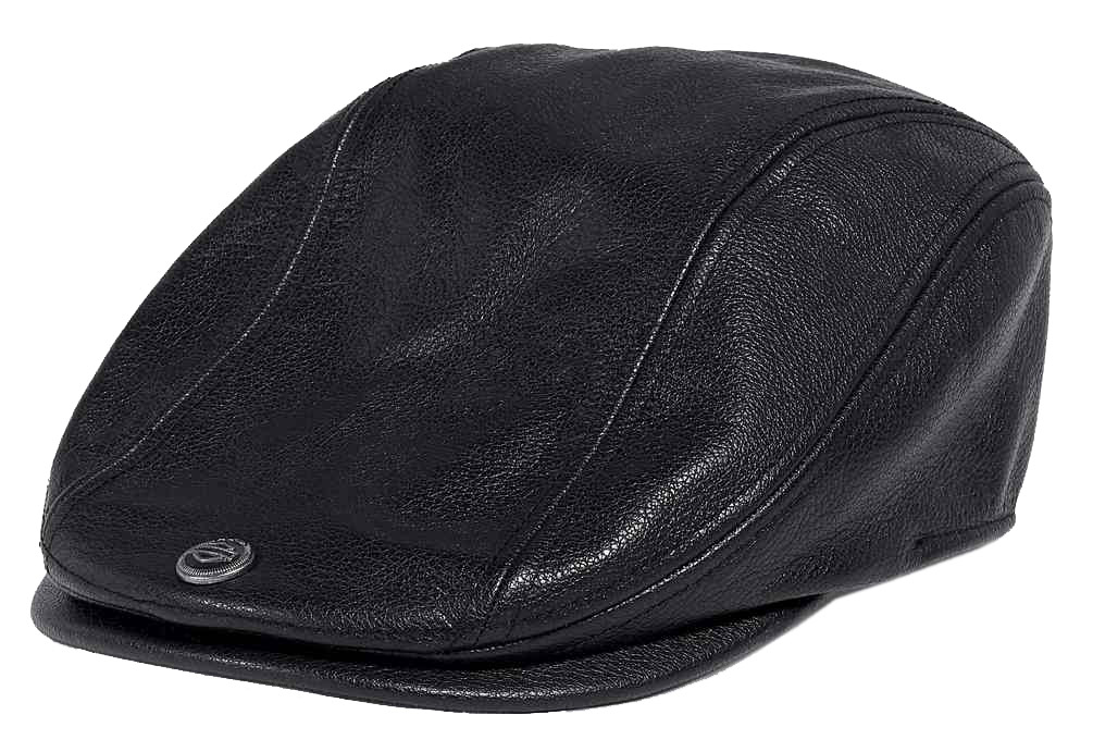 harley davidson leather flat cap