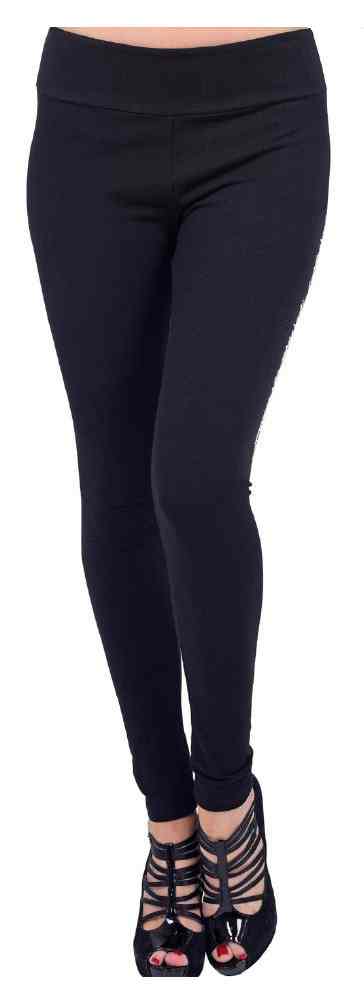 Harley-Davidson Women's Brush Script H-D Classic Embellished Leggings, Black - Wisconsin Harley-Davidson