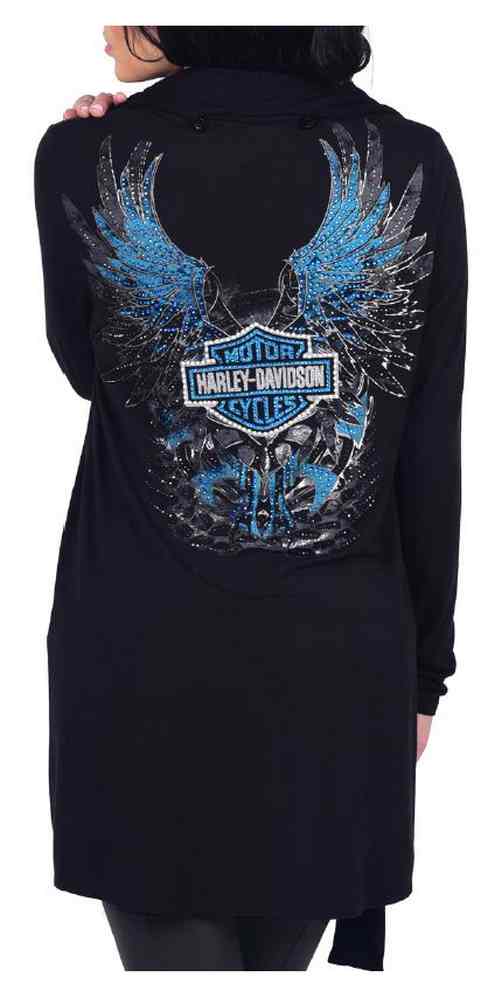 Harley-Davidson Women's Ride The Snake Long Sleeve Open Front Cardigan, Black - No Hassle Returns at Wisconsin Harley