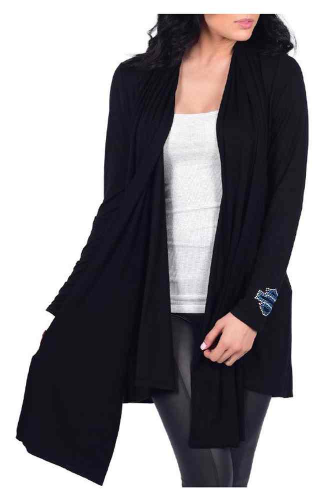 Harley-Davidson Women's Ride The Snake Long Sleeve Open Front Cardigan, Black - Wisconsin Harley-Davidson