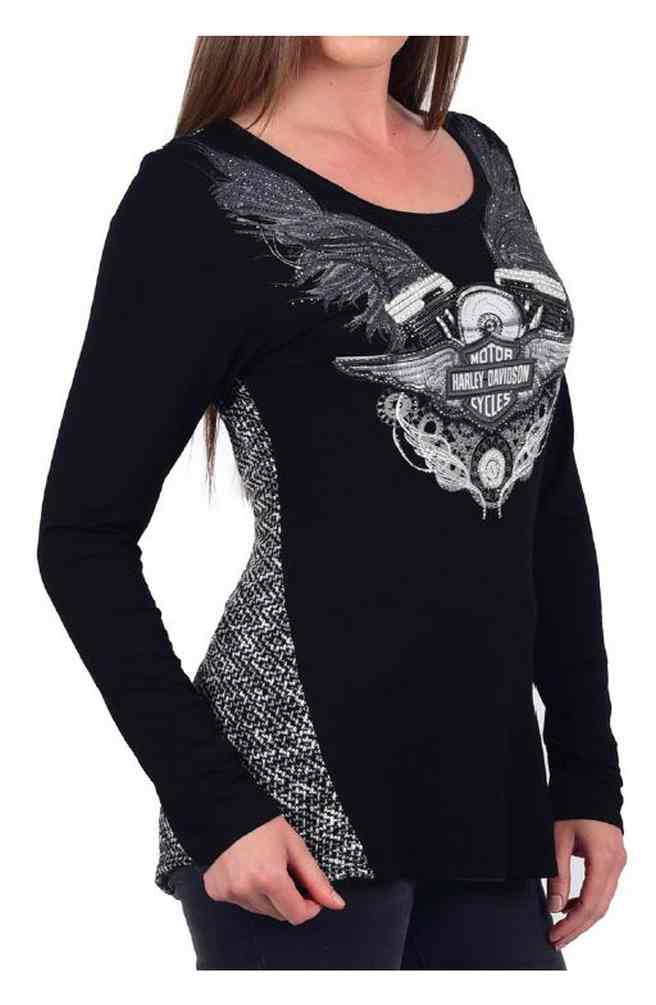 Harley-Davidson Free Shipping - Harley-Davidson Women's V-Twin Angel Embellished Contrast Long Sleeve Shirt - Free Shipping on many products plus Orders Over $99