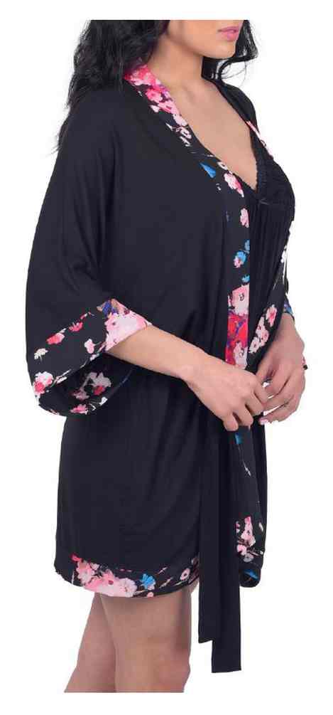 Harley-Davidson Free Shipping - Harley-Davidson Women's Damask Floral Kimono Robe, Black, One Size Fits Most - Free Shipping on many products plus Orders Over $99