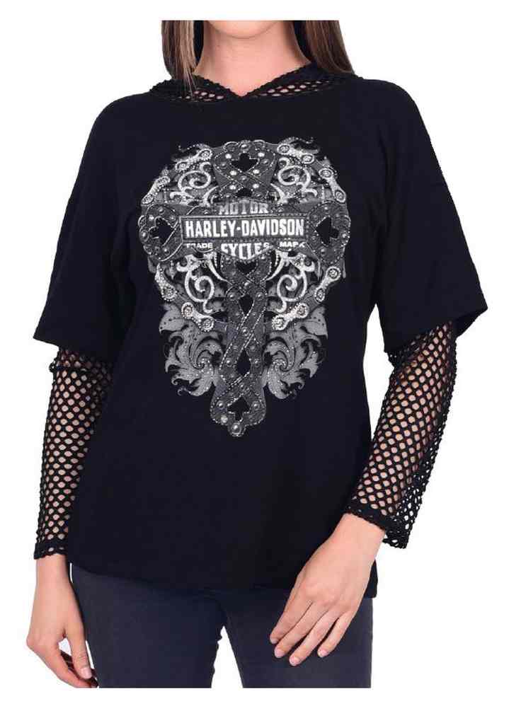 Harley-Davidson Women's Ride Ritual Embellished Crew Neck Long Sleeve Shirt - Wisconsin Harley-Davidson