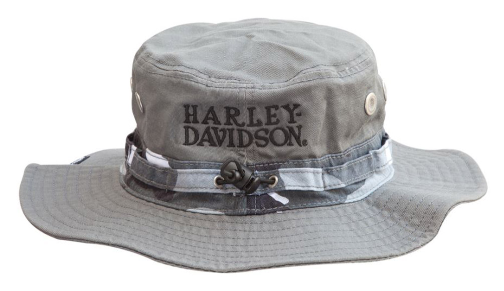 Harley-Davidson Free Shipping - Harley-Davidson Men's Embroidered Camo Boonie Cotton Twill Hat, Gray HD-475 - Free Shipping on many products plus Orders Over $99