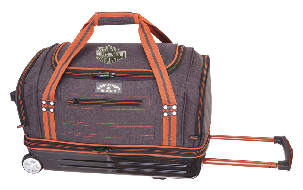 Harley-Davidson 20" Fire & Ice Semi Molded Rolling Duffle, Gray Black 99121 GB - Wisconsin Harley-Davidson