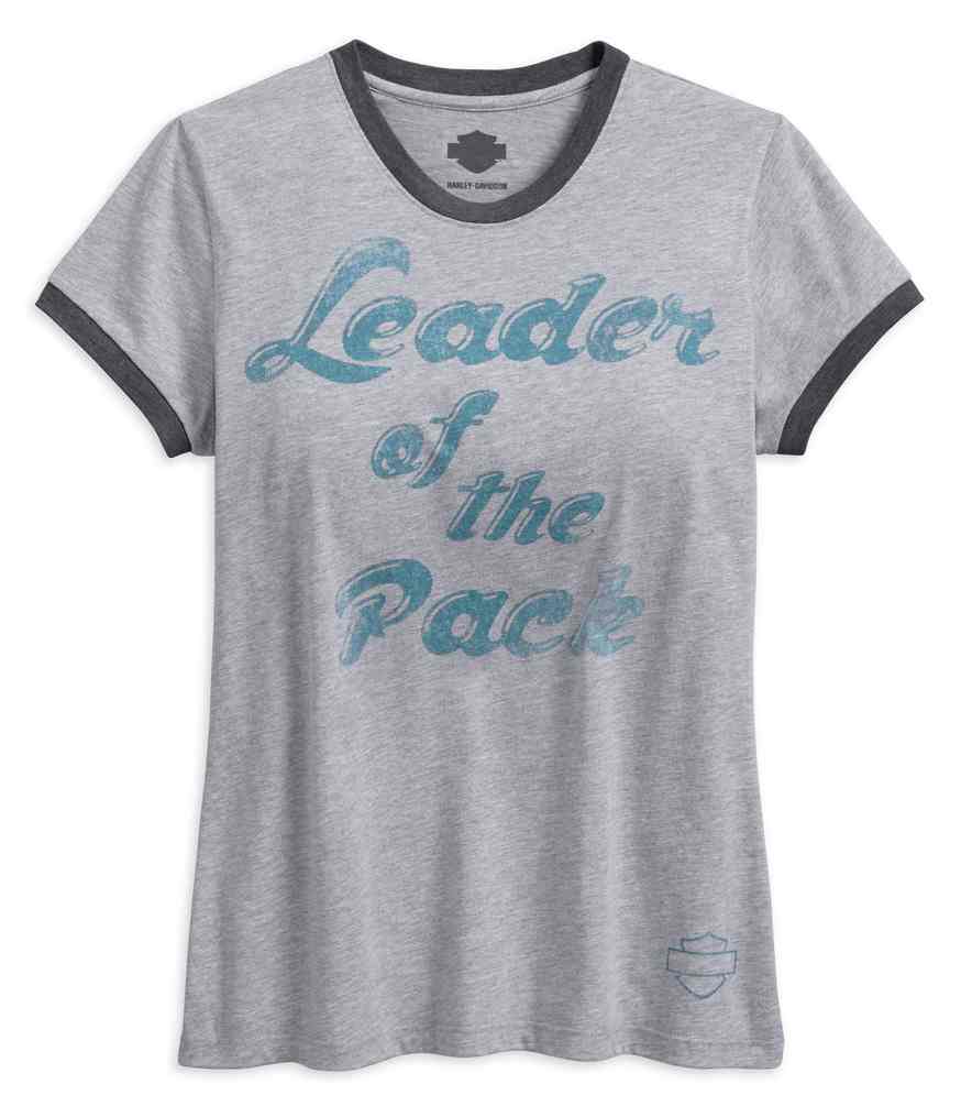 Harley-Davidson Women's Leader of the Pack Ringer Short Sleeve Tee 96104-18VW - Wisconsin Harley-Davidson