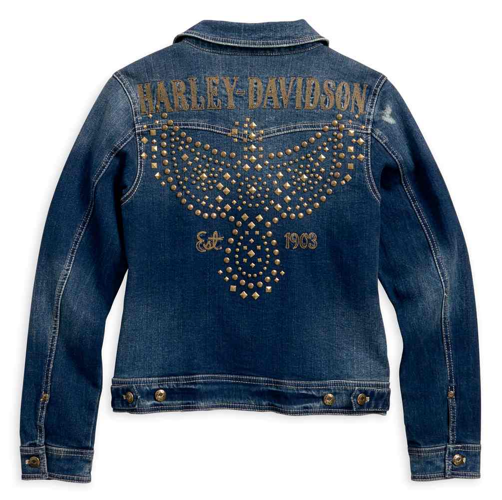Harley-Davidson Free Shipping - Harley-Davidson Women's Studded Eagle Denim Jacket, Indigo Blue 96021-18VW - Free Shipping on many products plus Orders Over $99