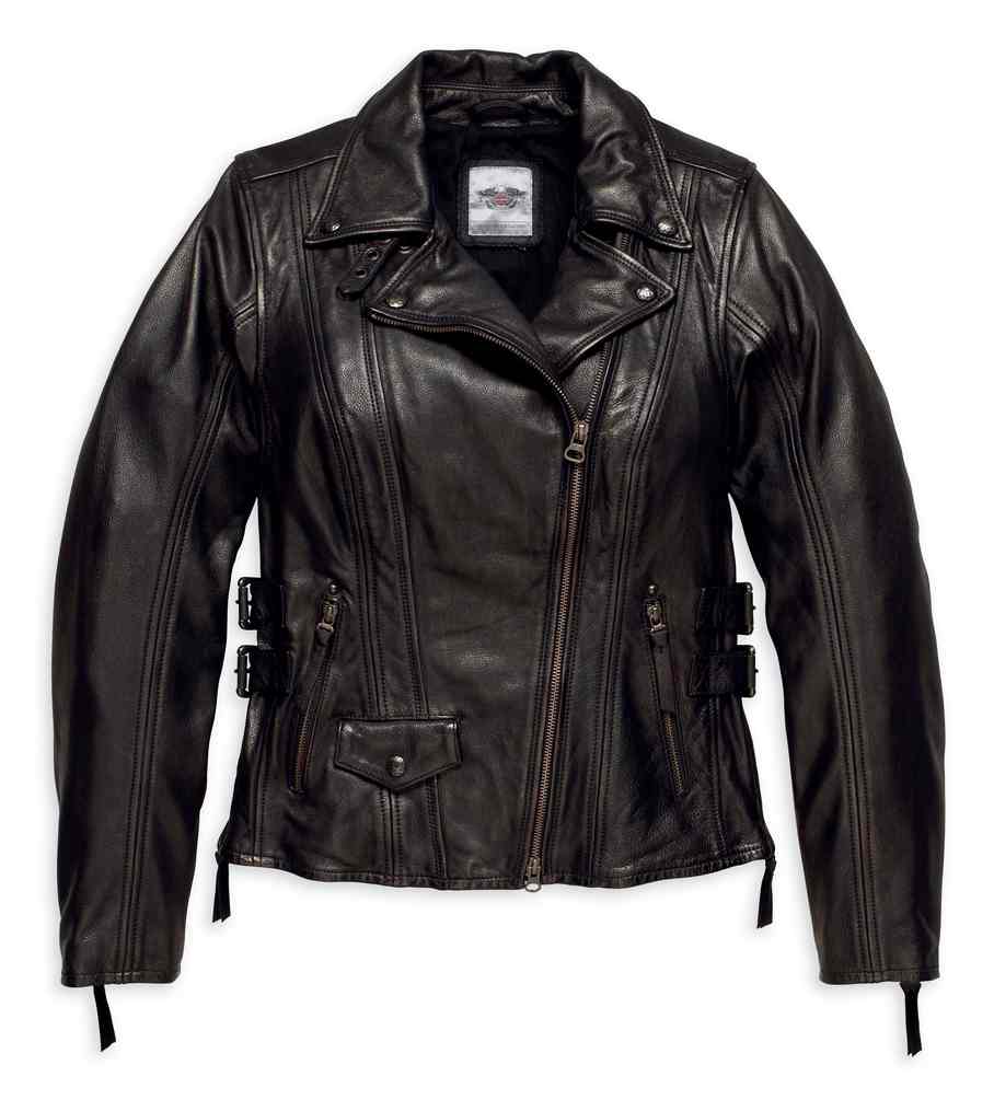 Harley-Davidson Women's Faircrest Patina Leather Biker Jacket, Black 97191-18VW - Wisconsin Harley-Davidson