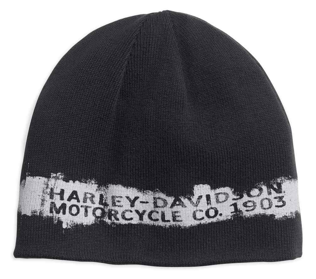 Harley-Davidson® Men's Reversible Textured Stripe Knit Beanie Hat 97683 ...