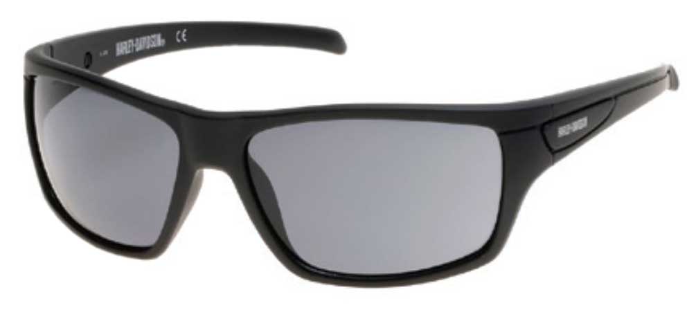 Harley-Davidson Mens H-D Plastic Sunglasses, Matte Black Frame & Smoke Gray Lens - Wisconsin Harley-Davidson