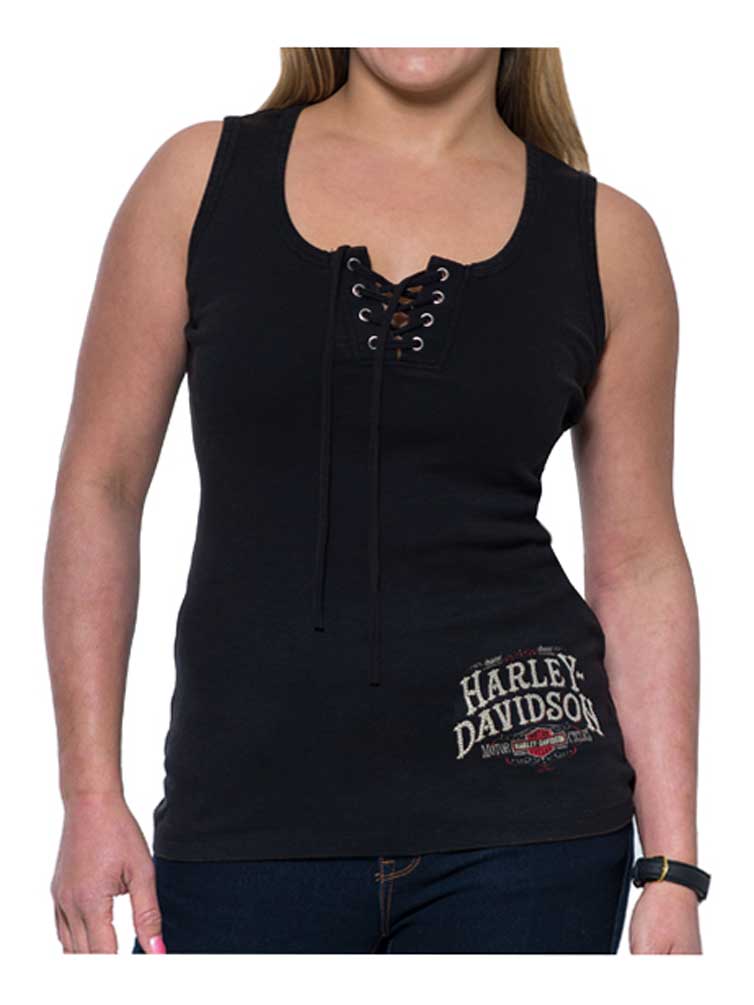 Harley-Davidson® Women's Devotion Lace-Up Sleeveless Tank Top
