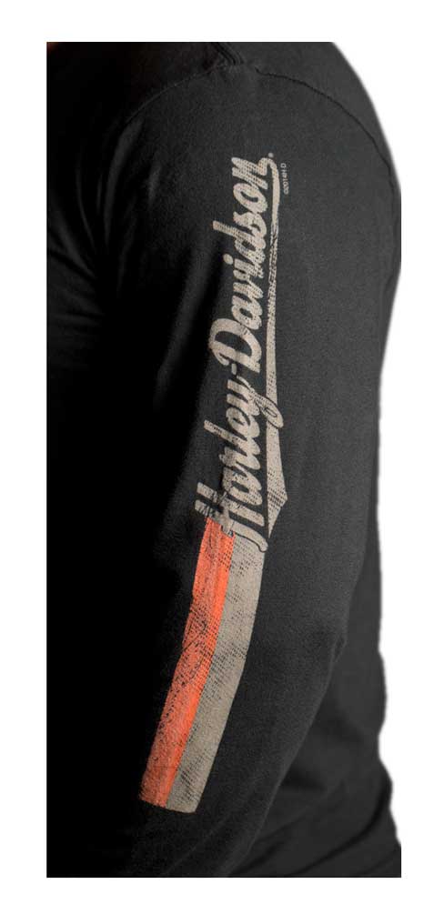 Harley-Davidson Free Shipping - Harley-Davidson Men's Express Distressed Premium Long Sleeve Shirt, Matte Black - Free Shipping on many products plus Orders Over $99