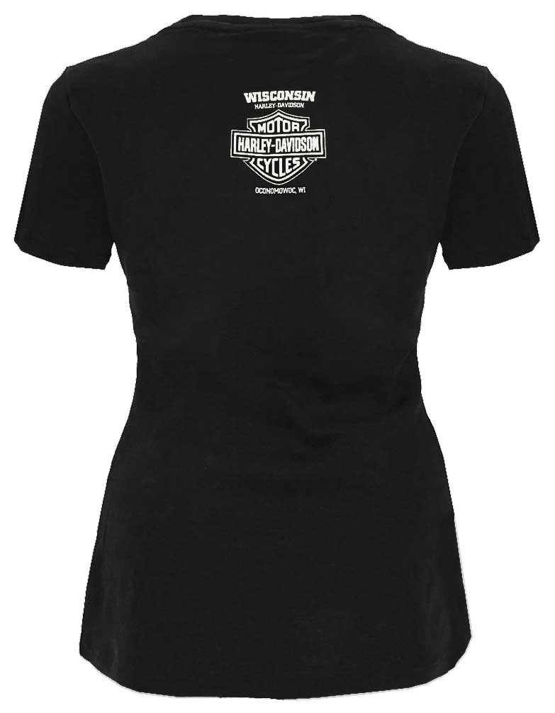 Harley-Davidson Free Shipping - Harley-Davidson Women's Wild All-Over Print Raw Edge Short Sleeve Tee, Black - Free Shipping on many products plus Orders Over $99