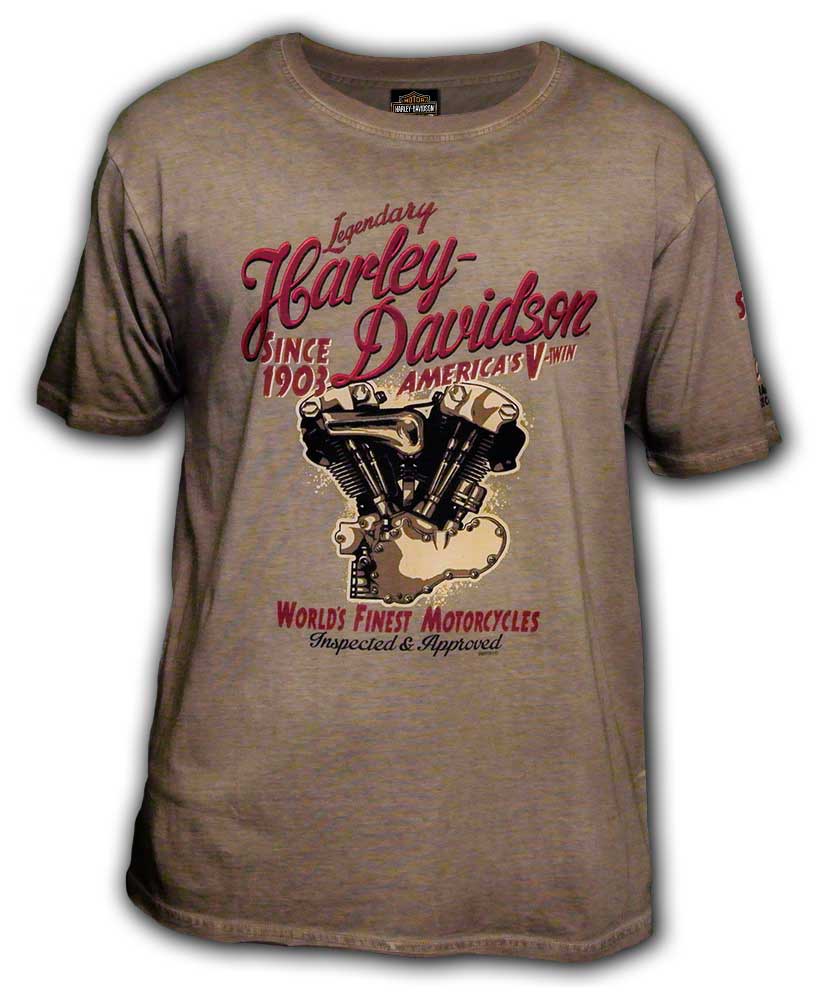 Harley-Davidson Men's Pursue Racing Premium Short Sleeve T-Shirt, Cocoa Wash - Wisconsin Harley-Davidson