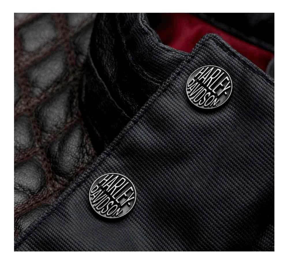 Harley-Davidson Men's Quilted Red Leather Accent Jacket, Black 97441-18VM - No Hassle Returns at Wisconsin Harley