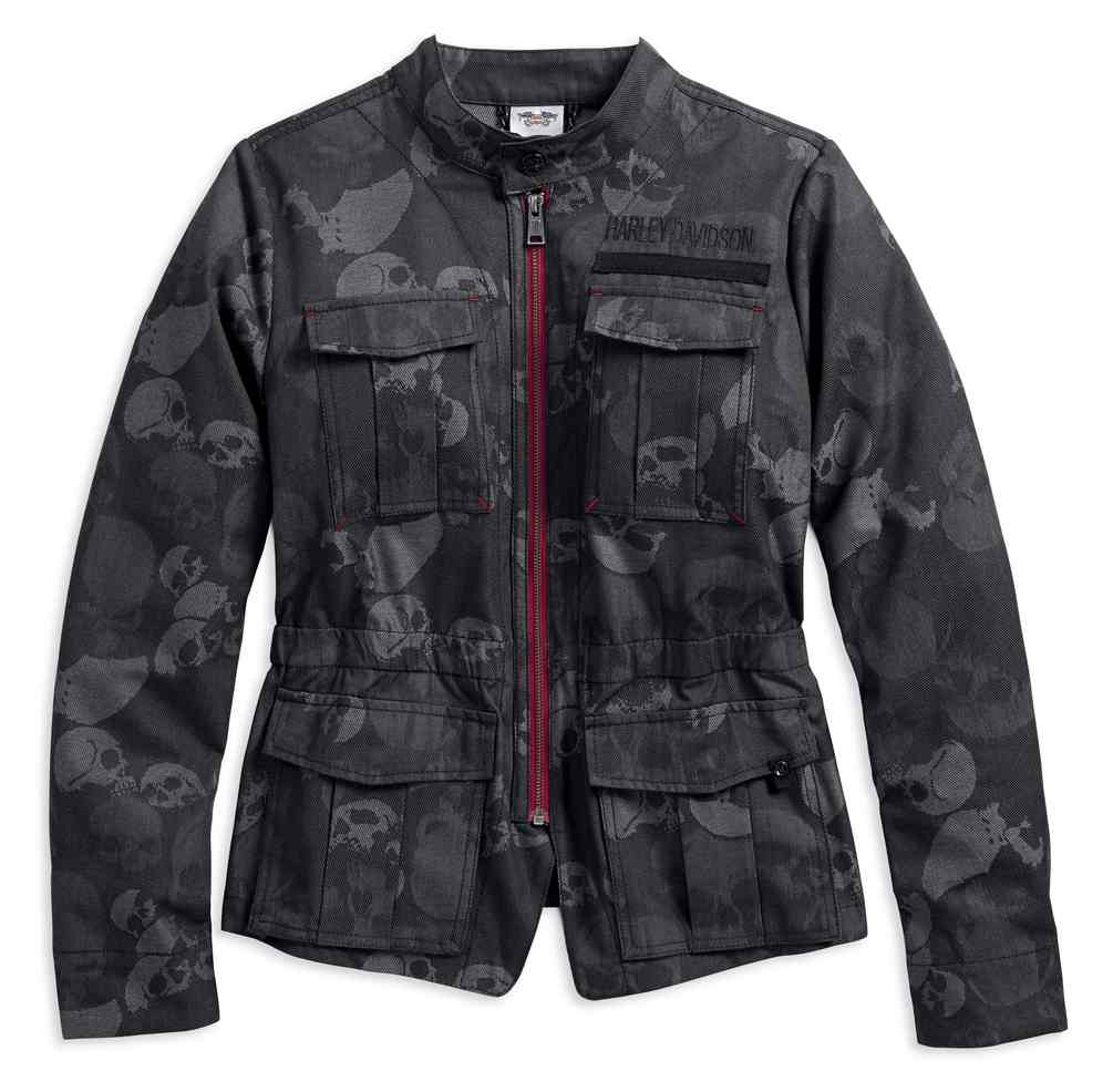 Harley-Davidson® Women's Skull Jacquard Woven Casual Jacket, Black