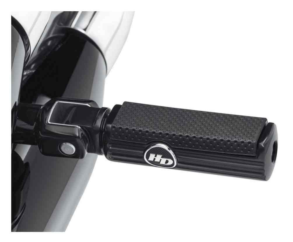 Harley-Davidson Defiance Passenger Footpegs -Black Anodized, Softail 50500833 - Wisconsin Harley-Davidson