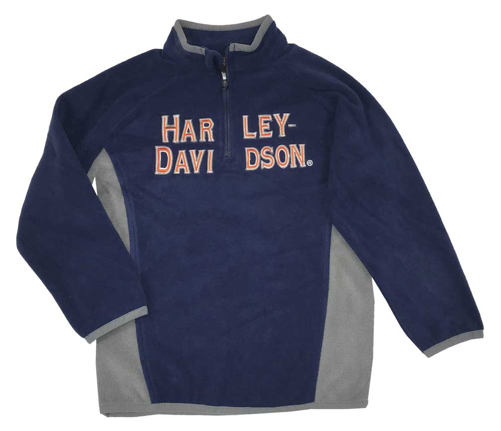 Harley-Davidson Little Boys' Embroidered Polar Fleece 1/2 Zip Jacket 6584521 - Wisconsin Harley-Davidson