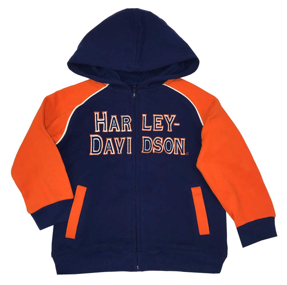 Harley-Davidson Baby Boys Fleece Embroidered Infant Zippered Hoody, Gray 6564509 - Wisconsin Harley-Davidson