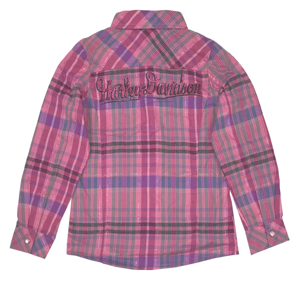 Harley-Davidson Free Shipping - Harley-Davidson Little Girls' Glitter Tank & Long Sleeve Plaid Shirt Set 1033565 - Free Shipping on many products plus Orders Over $99