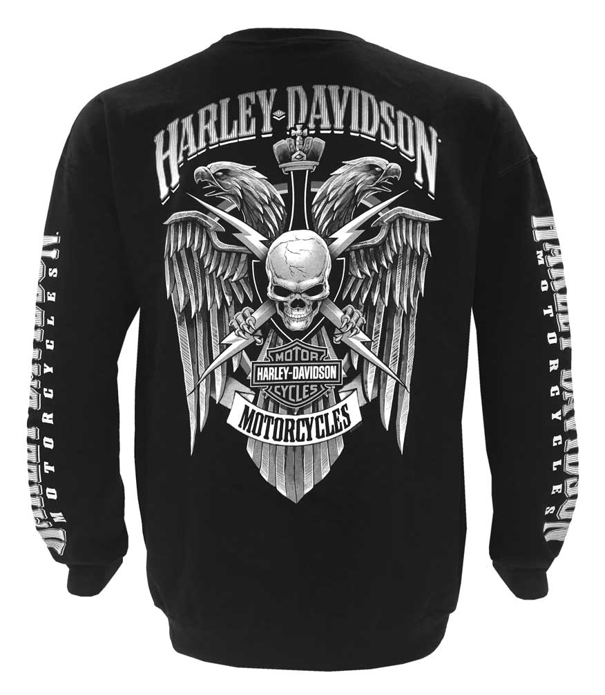 新着！【Harley Davidson】日常使いに☆スウェットシャツ Harley-Davidson® Men's Lightning Crest Fleece Pullover