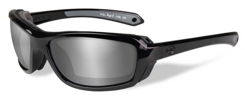 Harley-Davidson Men's Rage Sunglasses, Silver Flash Lens / Black Frame HDRGE02 - Wisconsin Harley-Davidson