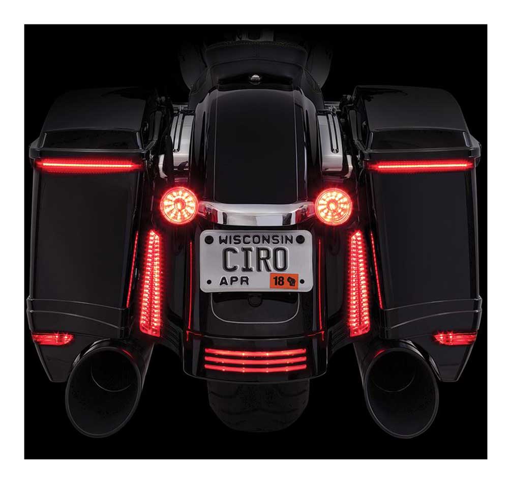 Ciro Bag Blades Low Profile LED Lights '14-up Harley w/ Controller, Amber 40008 - Wisconsin Harley-Davidson