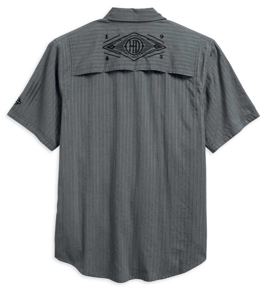 Harley-Davidson® Men's Performance Vented Textured Stripe Woven